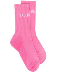 Balenciaga - Logo-print Ribbed Socks - Lyst