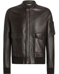 Dolce & Gabbana - Zip-Fastening-Pocket Leather Jacket - Lyst