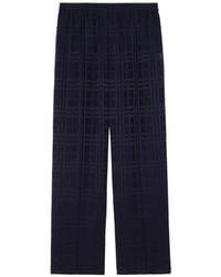 Burberry - Check Silk Trousers - Lyst