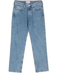 Calvin Klein - Halbhohe Straight-Leg-Jeans - Lyst