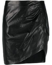 IRO - Ruched Side-slit Leather Skirt - Lyst