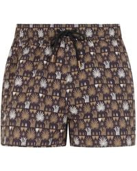 BOSS - Palm-Leaf Print Swim Shorts - Lyst