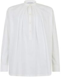 Alberta Ferretti - Pleated-Detail Long-Sleeve Shirt - Lyst