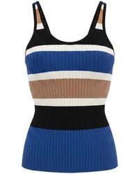 Isaia - Ribbed-Knit Striped Top - Lyst