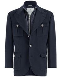 Brunello Cucinelli - Blazer À Simple Boutonnage Avec Gilet Détachable En Laine - Lyst