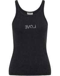 One Teaspoon - Scoop-Neck Lettering Tank Top - Lyst