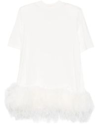 The Attico - Feather Trim Mini Dress - Lyst