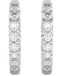 Diamond Essentials - Hoop-Design Diamond Earrings - Lyst