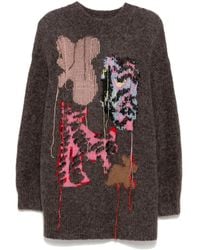 JNBY - Strickkleid Mit Blumen-Intarsie - Lyst