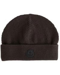 Moncler - Gerippte Beanie mit Logo-Patch - Lyst
