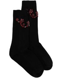Simone Rocha - Women Ankle Ribbed Socks W/ Scallop Embellishment - Lyst