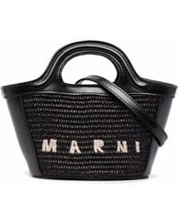 Marni - Raffia And Leather Tropiacalia Micro Satchel Bag - Lyst