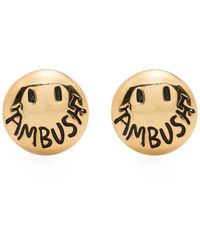 Ambush Puces d'oreilles Smiley à logo imprimé - Métallisé