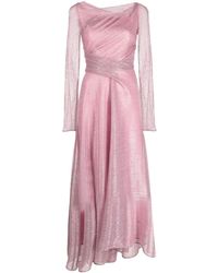 Talbot Runhof Asymmetrisches Kleid mit Raffung - Pink