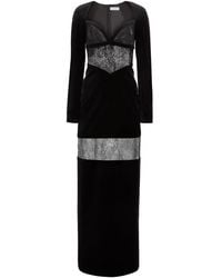 Nina Ricci - Velvet Lace-Insert Dress - Lyst