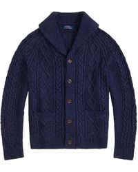Polo Ralph Lauren - Kabelgebreid Vest Met Sjaalkraag - Lyst