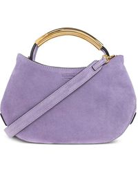 Moschino - Handle-Me Curved Suede Tote Bag - Lyst
