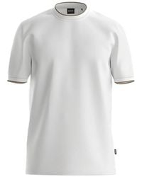 BOSS - Slim-Fit Contrast-Trim T-Shirt - Lyst