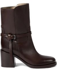 Brunello Cucinelli - Bottines En Cuir À Boucle - Lyst