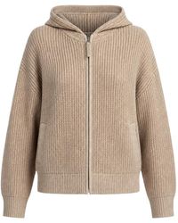 Allude - Ribbed-Knit Zip-Up Hoodie - Lyst