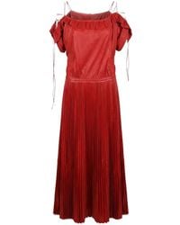 Valentino Garavani - Pleated Midi Dress - Lyst