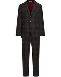 Brunello Cucinelli - Single-Breasted Plaid Suit - Lyst