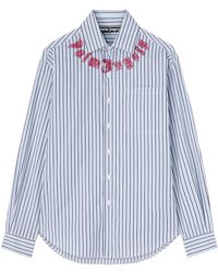 Palm Angels - Striped Shirt With Print - Lyst