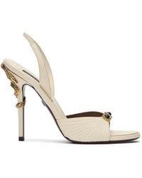 Roberto Cavalli - Jewelled-Buckle Snake-Detail Sandals - Lyst