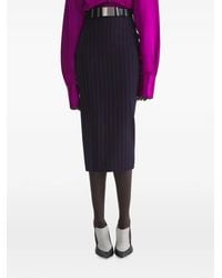 Mugler - Pinstripe Midi Pencil Skirt - Lyst