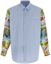 Comme des Garçons - Gestreept Overhemd Met Patroon Op De Mouwen - Lyst