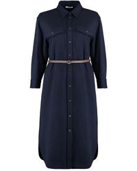 Peserico - Robe Mi-Longue À Taille Ceinturée - Lyst