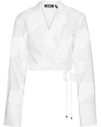 ROTATE BIRGER CHRISTENSEN - Rose-Embroidery Wrap Shirt - Lyst