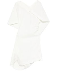 Issey Miyake - Robe Courte Drapée À Design Asymétrique - Lyst