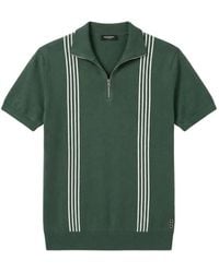 Ron Dorff - Stripe-Detail Zip-Neck Polo Shirt - Lyst