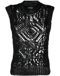 Tom Ford - Open-knit Sleeveless Silk Top - Lyst