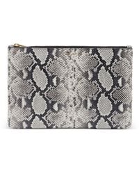 Anine Bing - Elly Snakeskin-Print Leather Clutch Bag - Lyst