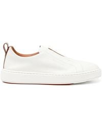 Santoni - Tumbled Leather Sneakers - Lyst