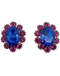 JENNIFER GIBSON JEWELLERY - Vintage Electric Blue & Hot Pink Crystal Earrings 1960s - Lyst