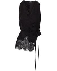 Liu Jo - Jacquard Top With Lace Details - Lyst