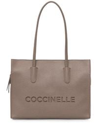 Coccinelle - Medium Myrtha26 Logo-Debossed Grained Leather Tote Bag - Lyst