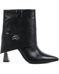 KARL LAGERFELD - Foldover-Panel Pointed-Toe Boots - Lyst