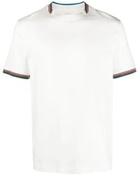 Paul Smith - T-Shirt Met Gestreepte Afwerking - Lyst