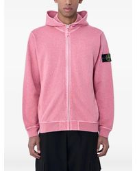 Stone Island - Logo-Patch Zip-Up Hoodie - Lyst