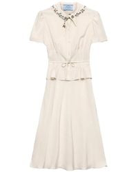 Prada - Vestido Bordado - Lyst