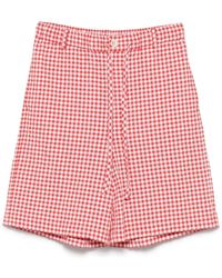 Marni - Seersucket Shorts Met Gingham Ruit - Lyst