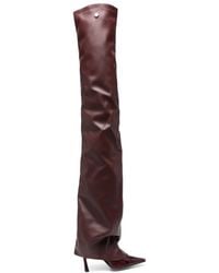 The Attico - Robin Snakeskin-Effect Thigh-High Boots - Lyst