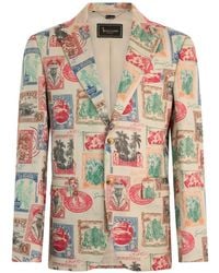 Billionaire - Printed Linen Blazer - Lyst