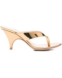 Gianvito Rossi - Sofia Leather Thong Sandals - Lyst