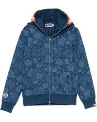 A Bathing Ape - Shark Floral-Print Hoodie - Lyst