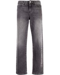 Karl Lagerfeld - Embellished Logo Straight Leg Jeans - Lyst